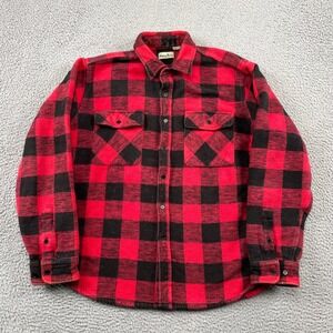 Alpine Ridge Flannel Shirt Men Large Red Buffalo Plaid Rugged Wear Cotton Button